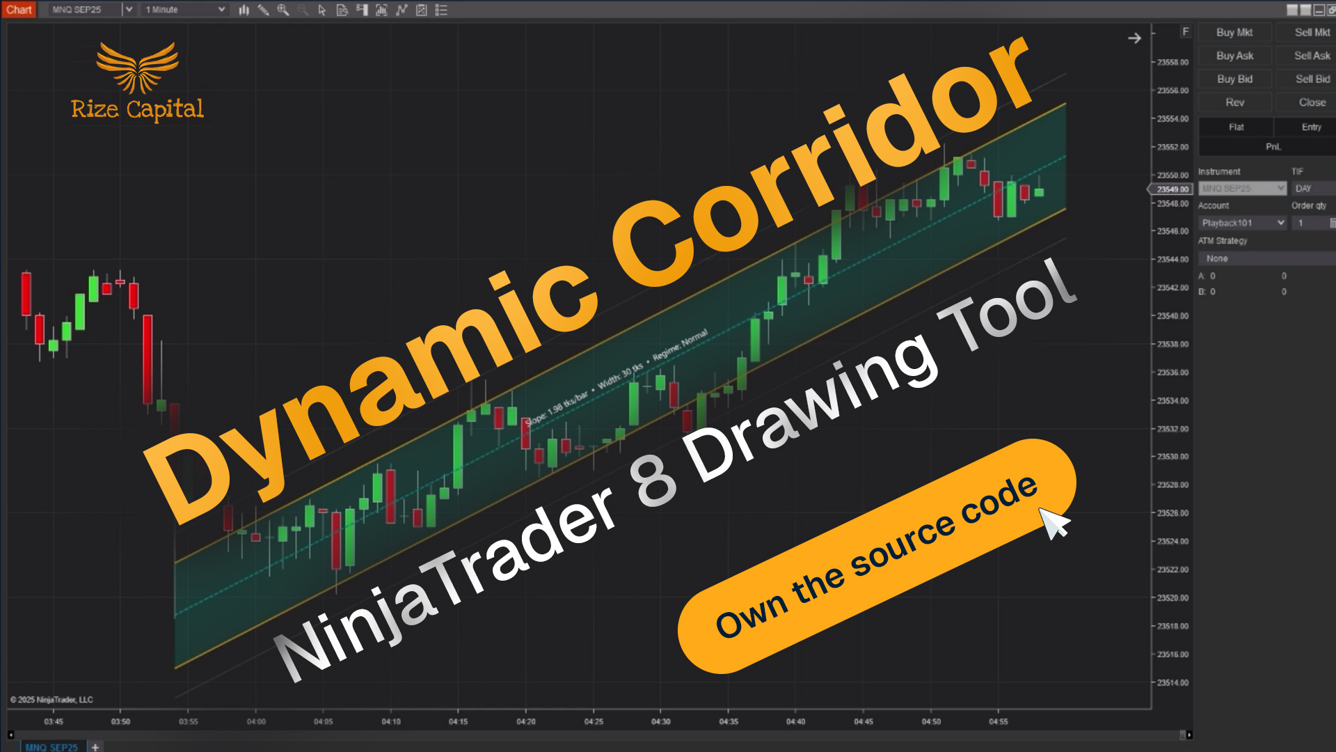 Dynamic Corridor Drawing Tool For NinjaTrader 8