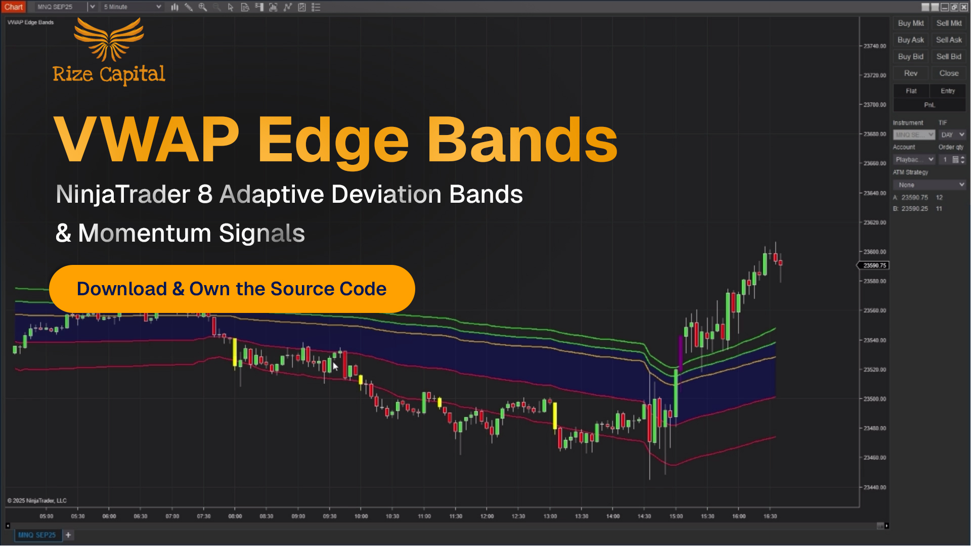 VWAP Edge Bands Indicator for NinjaTrader 8