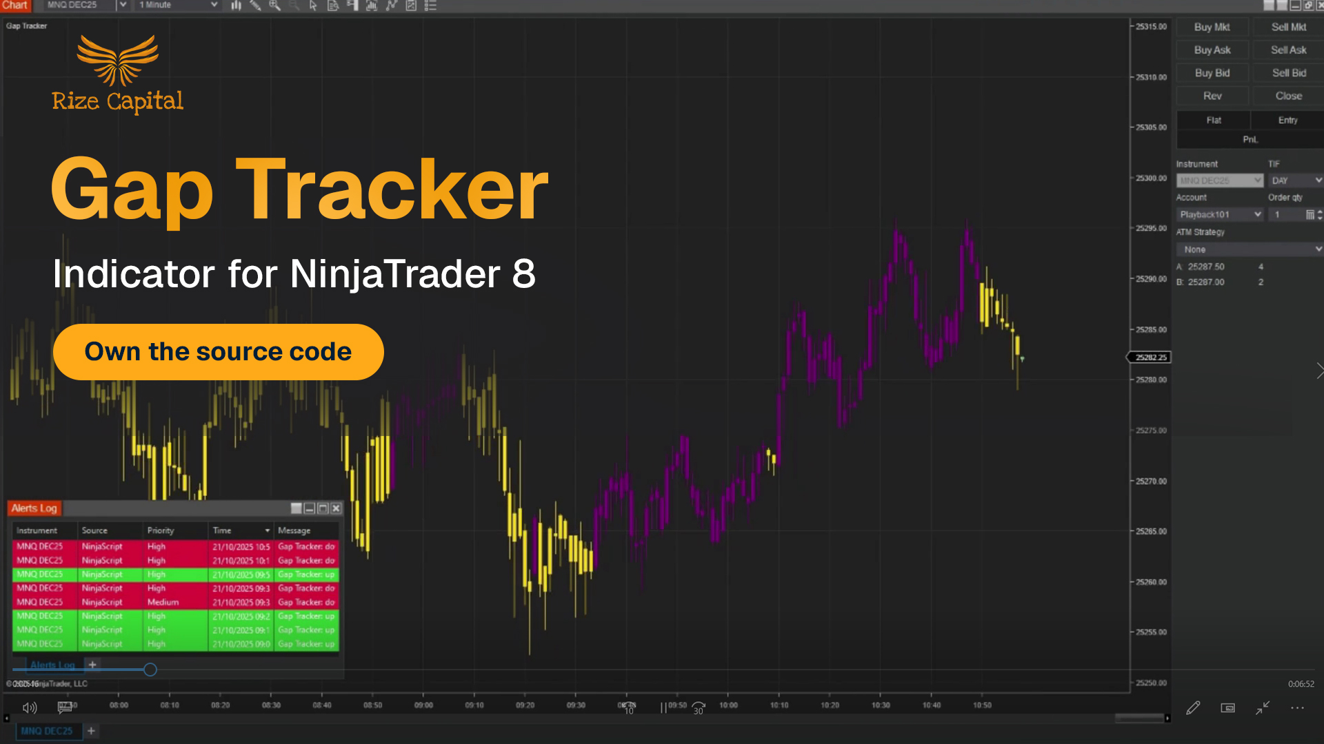 Gap Tracker - NinjaTrader 8 Indicator